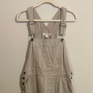 Cherokee Cropped Cream Overalls Size Medium